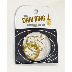 🧿 3 for $33 🧿 Gold Snake Phone Ring Holder -White Enamel Smartphone Grip Stand